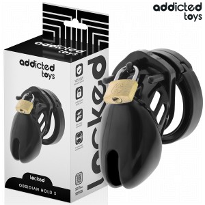 ADDICTED TOYS LOCKED - GAIOLA DE PÃNIS DE OBSIDIANA TAMANHO S